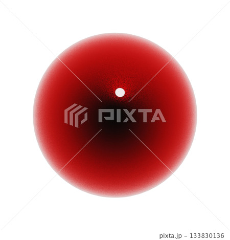球体のぷっくりした光沢のある3Dアイコン。血のような赤のデコレーション素材のイラスト 133830136