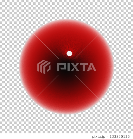 球体のぷっくりした光沢のある3Dアイコン。血のような赤のデコレーション素材のイラスト 133830136