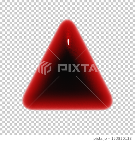 A triangular, plump, glossy 3D icon. Illustration of a blood-red decorative element. A triangular, plump, glossy 3D icon. Illustration of a blood-red decorative element. 133830138