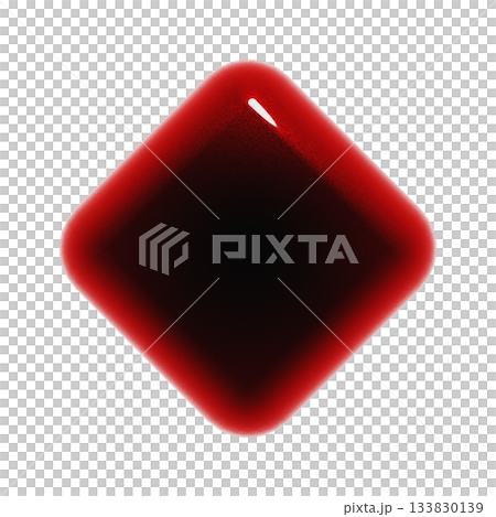 Plump glossy 3D icon of diamond tile. Illustration of blood-red decorative material Plump glossy 3D icon of diamond tile. Illustration of blood-red decorative material 133830139