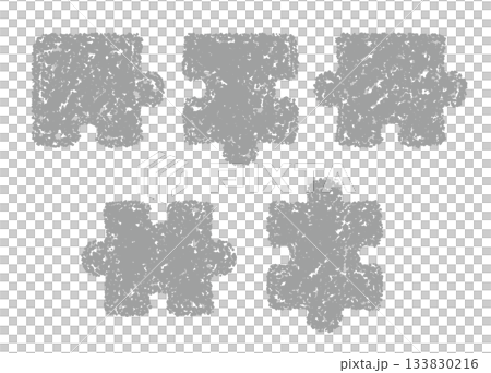 Hand-drawn crayon material decorative puzzle pieces 133830216