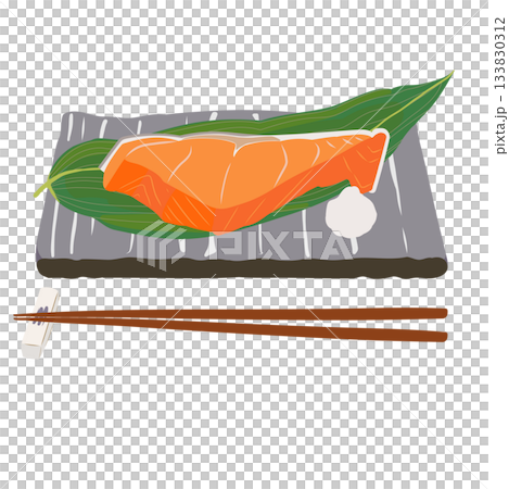 Set meal of salmon 133830312