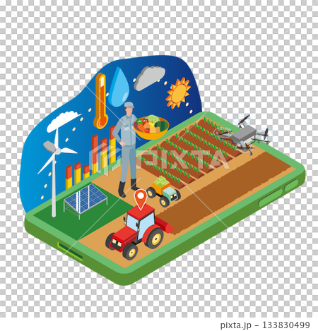 Smart farm illustration Smart farm illustration 133830499