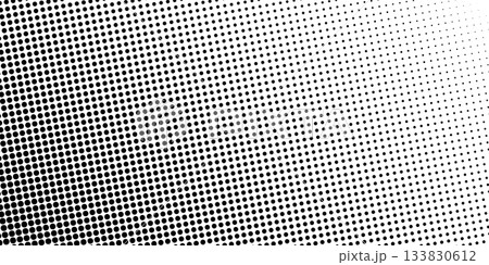 Background with faded halftone effect. Black and white polka dot pattern. Wallpaper with noise, grain, pixel or bitmap texture. Modern duotone print. Anime page template. Vector graphic illustration Background with faded halftone effect. Black and white polka dot pattern. Wallpaper with noise, grain, pixel or bitmap texture. Modern duotone print. Anime page template. Vector graphic illustration 133830612