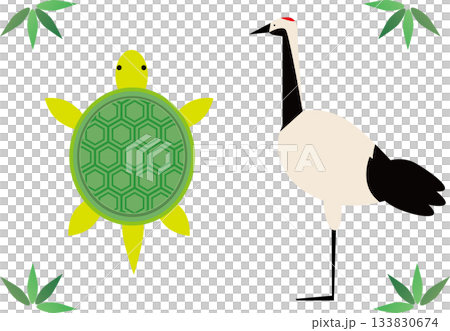 鶴と亀のイラスト 133830674