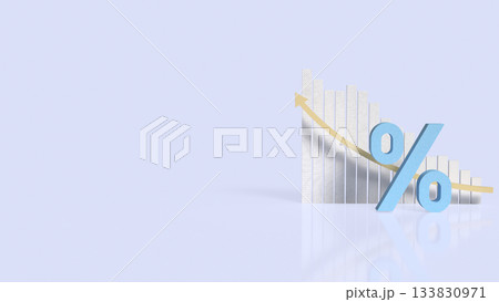 Falling Interest Rate Trend Concept 3d rendering. Falling Interest Rate Trend Concept 3d rendering. 133830971