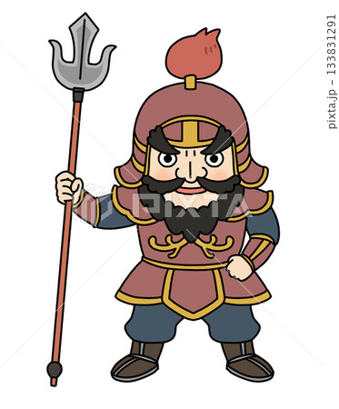 かわいい七福神・毘沙門天のイラスト 133831291