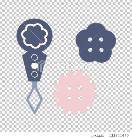 Cute illustration of a needle and button 133831479