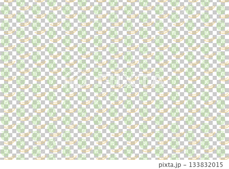 Stock Illustration: Seamless pattern illustration of melon and cut melon on transparent background 133832015