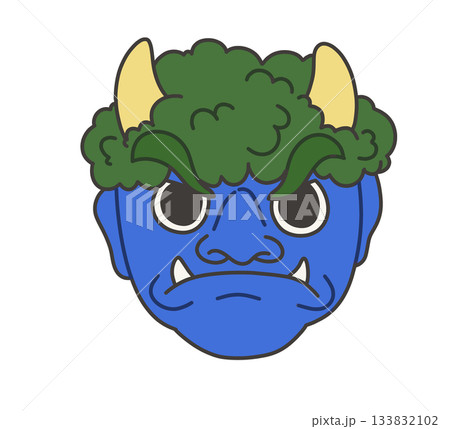青鬼の顔のイラスト 133832102