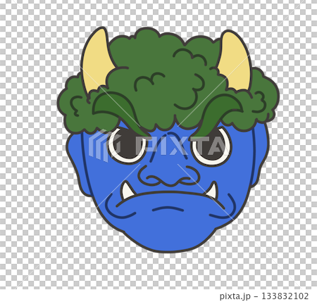 藍色邪魔的面孔的例證 藍色邪魔的面孔的例證 133832102