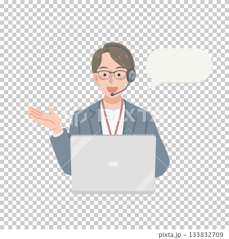 穿著休閒的商務人士正在進行線上會議 133832709