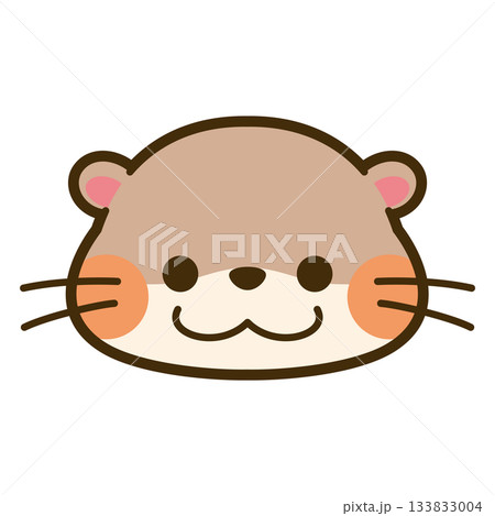 かわいいコツメカワウソの顔アイコン かわいいコツメカワウソの顔アイコン 133833004