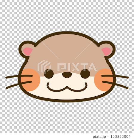かわいいコツメカワウソの顔アイコン かわいいコツメカワウソの顔アイコン 133833004