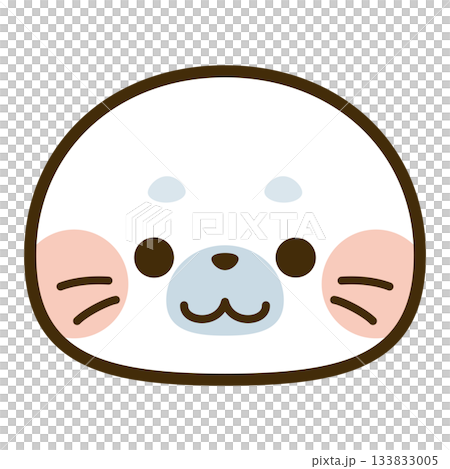 かわいいアザラシの顔アイコン 133833005
