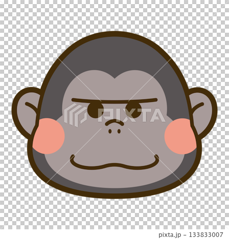 可愛的猩猩臉圖標 133833007