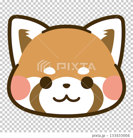 Cute red panda face icon 133833008