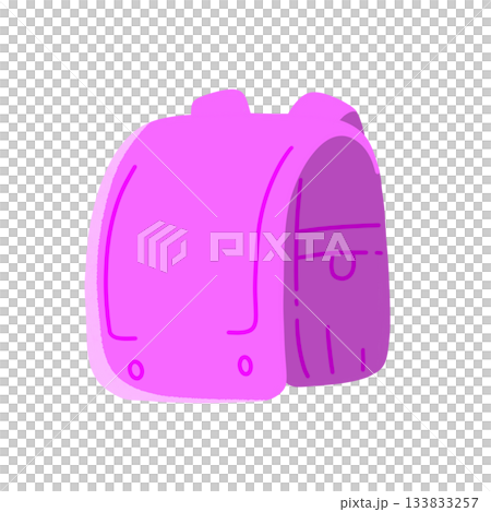 School illustration material | Pink school bag School illustration material | Pink school bag 133833257