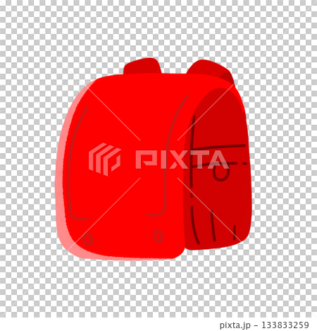 学校イラスト素材｜赤いランドセル 133833259
