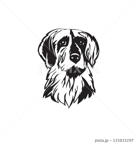vector Monochrome Pointing Dog Illustration 133833297