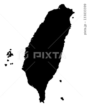 台湾の地図(シルエット) 台湾の地図(シルエット) 133833399