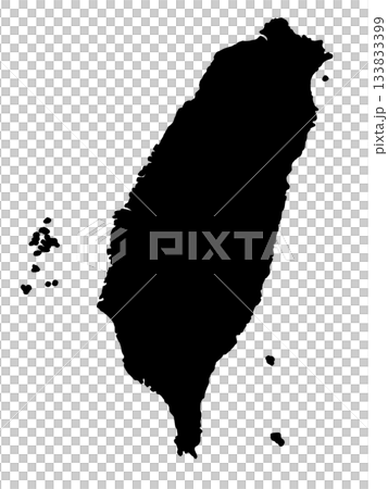 台湾の地図(シルエット) 台湾の地図(シルエット) 133833399