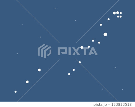 夜空に浮かぶうみへび座のイラスト(星のみで連結線なし) 夜空に浮かぶうみへび座のイラスト(星のみで連結線なし) 133833518