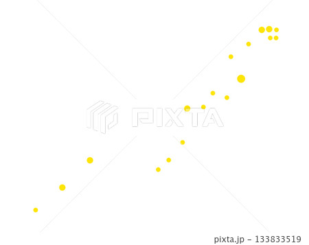 黄色い点で表したうみへび座のイラスト（星のみで連結線なし） 133833519