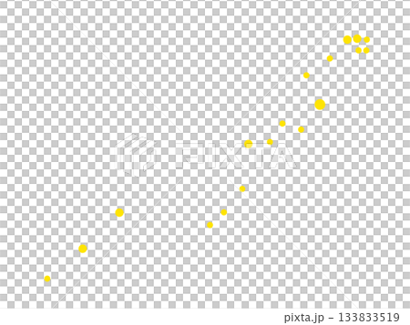 黄色い点で表したうみへび座のイラスト（星のみで連結線なし） 133833519