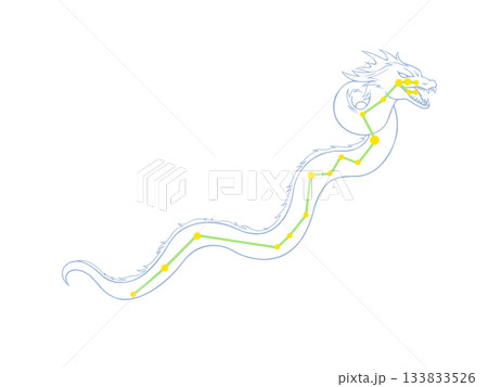 うみへび座のカラー線画イラスト（星座線あり） 133833526