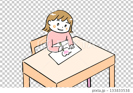 Girl drawing and coloring Girl drawing and coloring 133833538