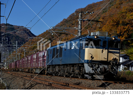 伯備線を走るEF641038コンテナ貨物列車 133833775