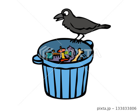 生ゴミを漁るカラス ゴミ対策 カラス 住宅街 生ゴミを漁るカラス ゴミ対策 カラス 住宅街 133833806