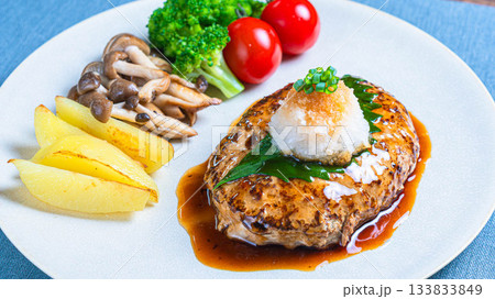おろしハンバーグと野菜の盛り合わせ おろしハンバーグと野菜の盛り合わせ 133833849