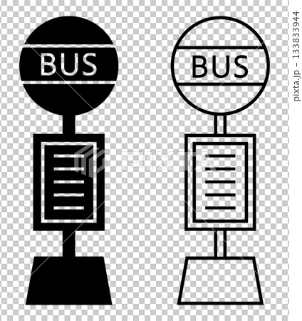 巴士站圖示黑色 巴士站圖示黑色 133833944