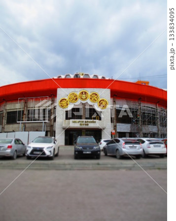 モンゴル　ウランバートル　相撲宮殿　ジオラマ風 133834095