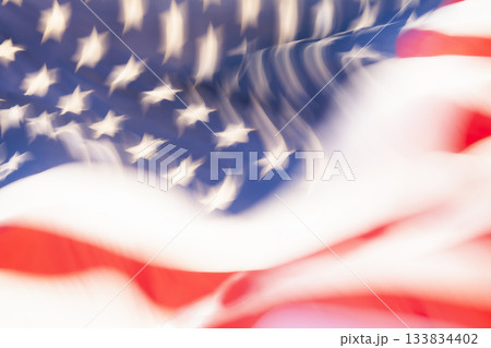 Close-up of blurred American flag Close-up of blurred American flag 133834402
