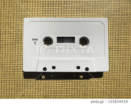Studio shot of tape cassette Studio shot of tape cassette 133834419