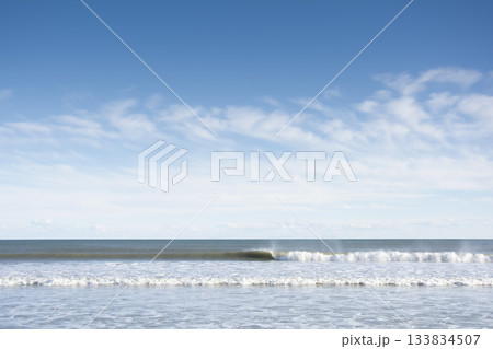 White clouds above calm Atlantic Ocean White clouds above calm Atlantic Ocean 133834507
