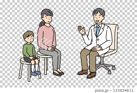 Pediatrics: Mother and child receiving a medical examination 133834611