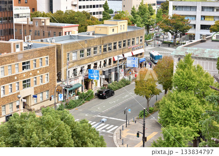 県庁屋上から俯瞰する海岸通りの景色 133834797