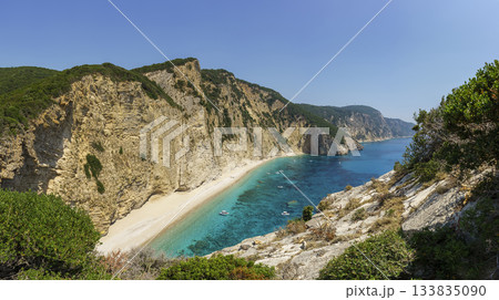 Small boats at anchor near Paradise Beach at Paleokastritsa 133835090