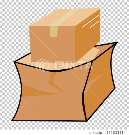 Illustration of Cardboard Boxes Stacked. do not stack 133835514
