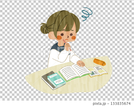 Female student struggling to study - Gash Female student struggling to study - Gash 133835674