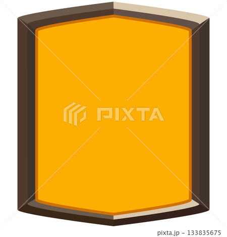 Blank Gold Hexagon Badge Illustration. Gold Shield Icon 133835675