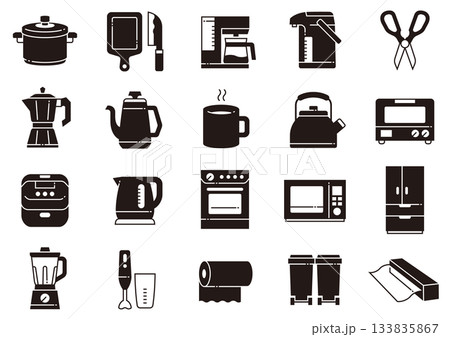 キッチン用品アイコン02　Kitchenware Icons 133835867