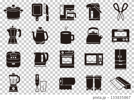 キッチン用品アイコン02　Kitchenware Icons 133835867