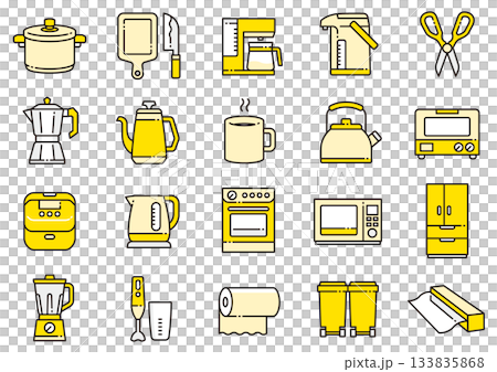キッチン用品アイコン03 Kitchenware Icons キッチン用品アイコン03 Kitchenware Icons 133835868