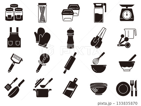キッチン用品アイコン05　Kitchenware Icons 133835870