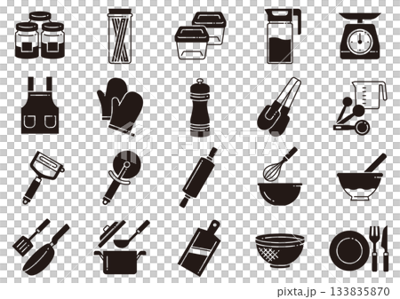 キッチン用品アイコン05　Kitchenware Icons 133835870